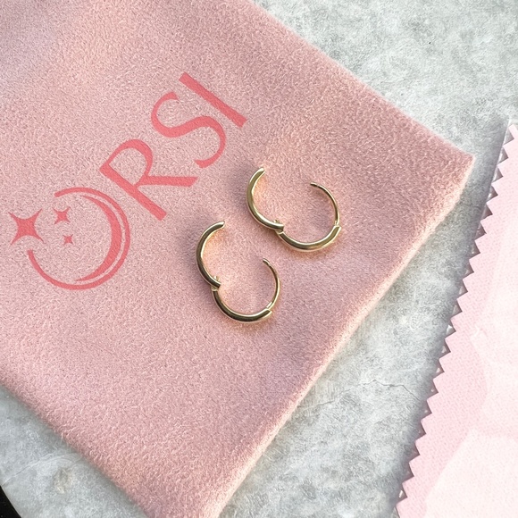 New ORSI Silver Hoops Brooke Earrings Gold Plated - Picture 4 of 6